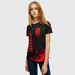 Футболка женская Atletico Madrid - red gradient вертикально, цвет: 3D-принт — фото 2