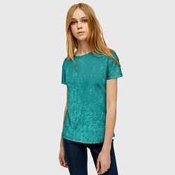 Футболка женская Джинс с потертостями-зеленый, цвет: 3D-принт — фото 2