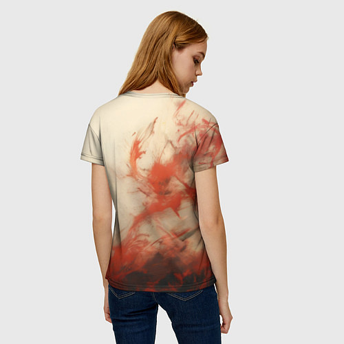 Женская футболка Зловещий Джокер в красном дыму / 3D-принт – фото 4