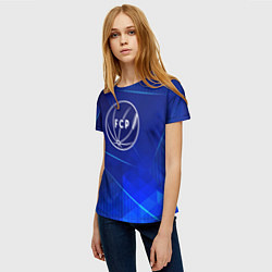 Футболка женская Porto blue poly, цвет: 3D-принт — фото 2