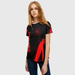 Футболка женская Napoli - red gradient вертикально, цвет: 3D-принт — фото 2