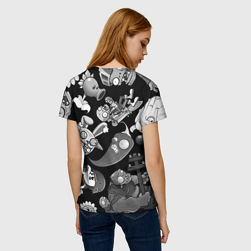 Женская футболка Растения против зомби персонажи / 3D-принт – фото 4