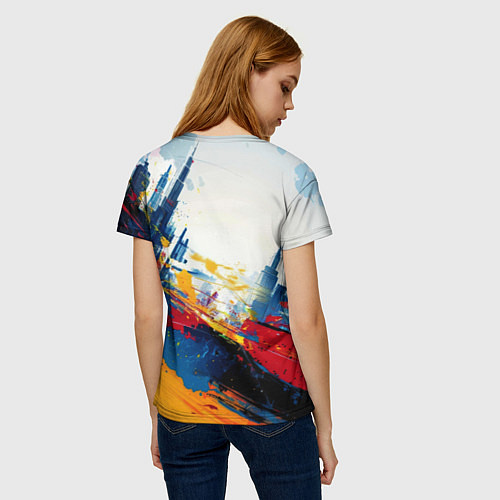 Женская футболка Человек - паук и пролитая краска / 3D-принт – фото 4