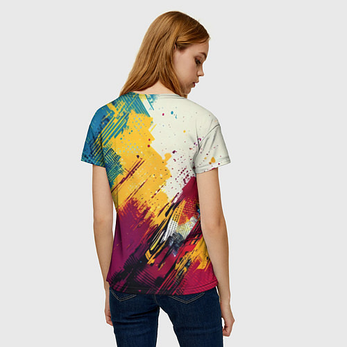 Женская футболка Человек паук висит на паутине / 3D-принт – фото 4