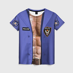 Женская футболка Костюм полицейского с накаченным торсом