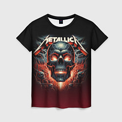 Футболка женская Metallica - fire skull, цвет: 3D-принт