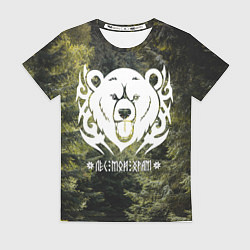 Женская футболка Лес мой храм - дух леса медведь Велес