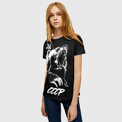 Футболка женская Суровый медведь из СССР, цвет: 3D-принт — фото 2