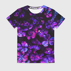 Футболка женская Флуоресцентные цветы, цвет: 3D-принт