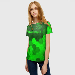 Футболка женская Subaru - green gradient посередине, цвет: 3D-принт — фото 2