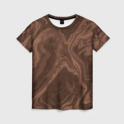 Футболка женская Коричневый абстракция в точку, цвет: 3D-принт