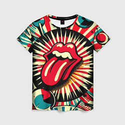 Женская футболка Logo of the Rolling Stones - pop art