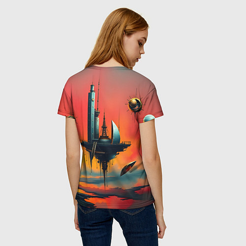 Женская футболка Абстракция в стиле сюрреализма / 3D-принт – фото 4