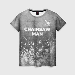 Женская футболка Chainsaw Man - grey gradient посередине