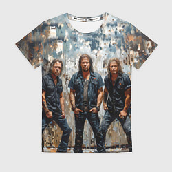 Женская футболка Metallica масляной краской