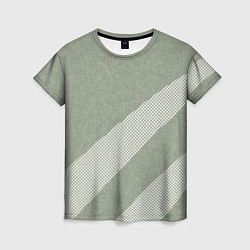 Футболка женская Светлый серо-зелёный абстрактный, цвет: 3D-принт