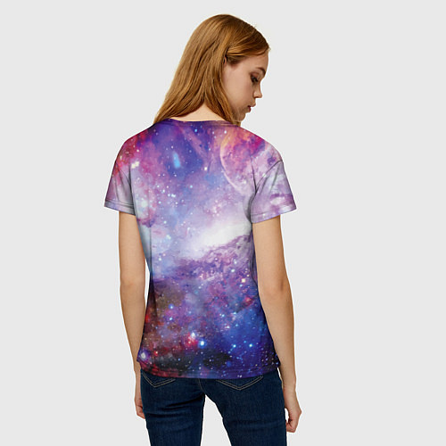 Женская футболка Brave cat in space - ai art / 3D-принт – фото 4