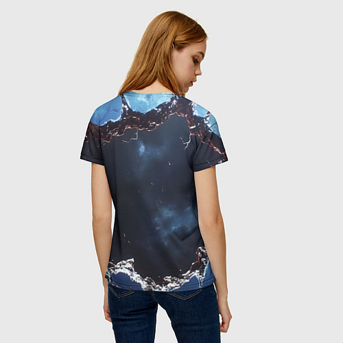 Женская футболка Объемная дыра в стене текстура / 3D-принт – фото 4