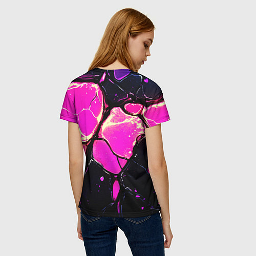 Женская футболка Розовые пятна в текстуре / 3D-принт – фото 4