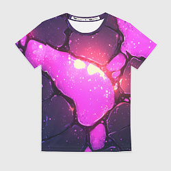 Футболка женская Розовая текстура разлом плит, цвет: 3D-принт