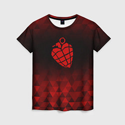 Женская футболка Green Day red poly