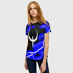 Футболка женская Quake молнии шторм, цвет: 3D-принт — фото 2