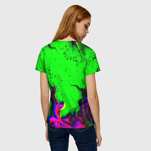 Женская футболка Monster Energy flame / 3D-принт – фото 4