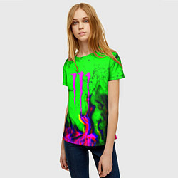 Футболка женская Monster Energy flame, цвет: 3D-принт — фото 2