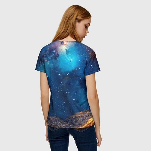 Женская футболка Бульдог в космосе / 3D-принт – фото 4