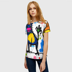 Футболка женская Веселые зверята, цвет: 3D-принт — фото 2