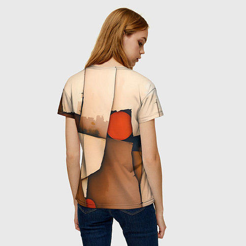 Женская футболка Фрагментированная композиция / 3D-принт – фото 4