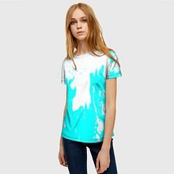 Футболка женская Голубой огонь текстура, цвет: 3D-принт — фото 2
