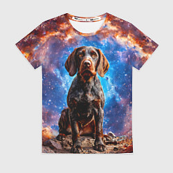 Женская футболка Дратхаар в космосе