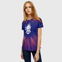 Футболка женская Cyberpunk 2077 red energy, цвет: 3D-принт — фото 2