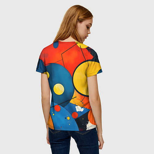 Женская футболка Динамичный красочный паттерн / 3D-принт – фото 4