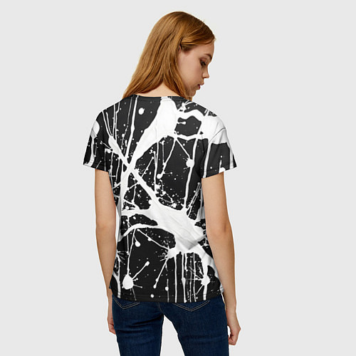 Женская футболка Брызги белой краски / 3D-принт – фото 4