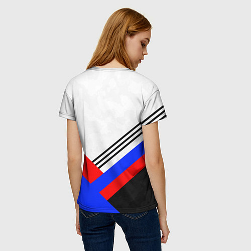 Женская футболка Герб России - минимализм / 3D-принт – фото 4