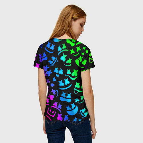 Женская футболка Marshmello x NASA gradient / 3D-принт – фото 4