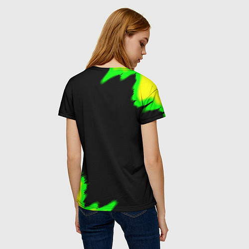 Женская футболка Doom огненное лого краски / 3D-принт – фото 4