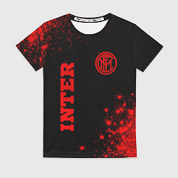 Футболка женская Inter - red gradient вертикально, цвет: 3D-принт