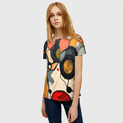 Футболка женская Абстракция с кругами и краской, цвет: 3D-принт — фото 2