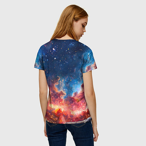 Женская футболка Корги и космическое небо / 3D-принт – фото 4