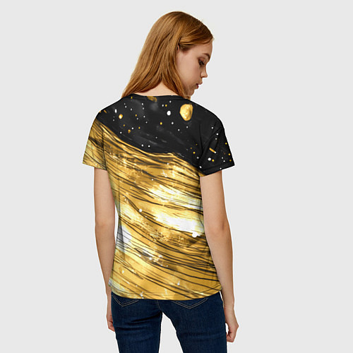 Женская футболка Золотой текстурный фон / 3D-принт – фото 4