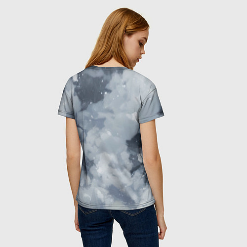 Женская футболка Бэтмен на фоне снегопада / 3D-принт – фото 4