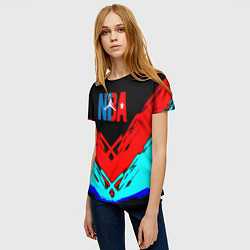 Футболка женская NBA краски геометрия, цвет: 3D-принт — фото 2