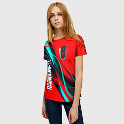 Футболка женская Rainbow six геометрия полосы, цвет: 3D-принт — фото 2