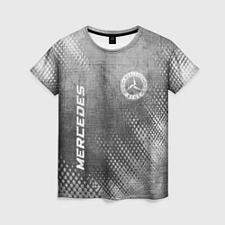 Женская футболка Mercedes - grey gradient вертикально