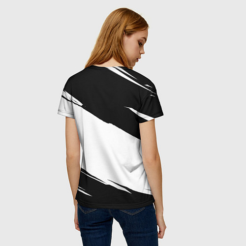 Женская футболка PUBG черно белые краски / 3D-принт – фото 4