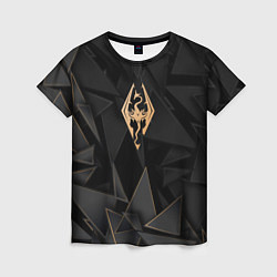 Женская футболка Skyrim golden poly