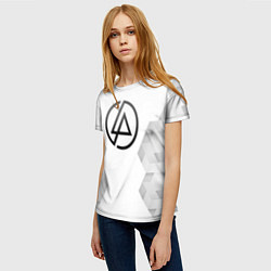 Футболка женская Linkin Park white poly, цвет: 3D-принт — фото 2